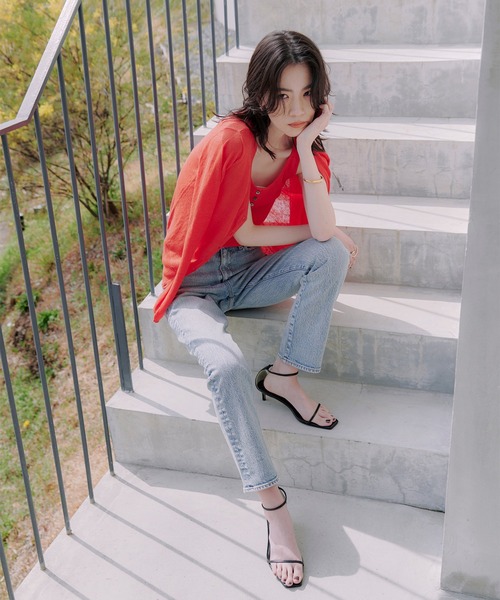 anuans（アニュアンス）の「Italy Linenベーシックニットカーディガン（カーディガン/ボレロ・レディース・ホワイト/オレンジ/ブラウン/ベージュ/ターコイズブルー・FREE）」の8枚目の写真