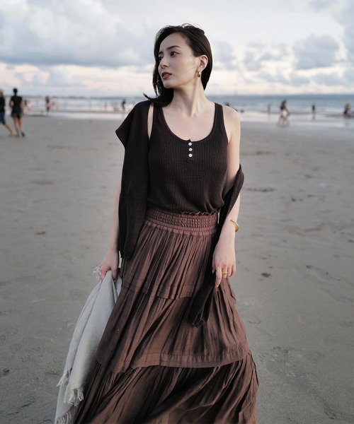 anuans（アニュアンス）の「Italy Linenベーシックニットカーディガン（カーディガン/ボレロ・レディース・ホワイト/オレンジ/ブラウン/ベージュ/ターコイズブルー・FREE）」の10枚目の写真