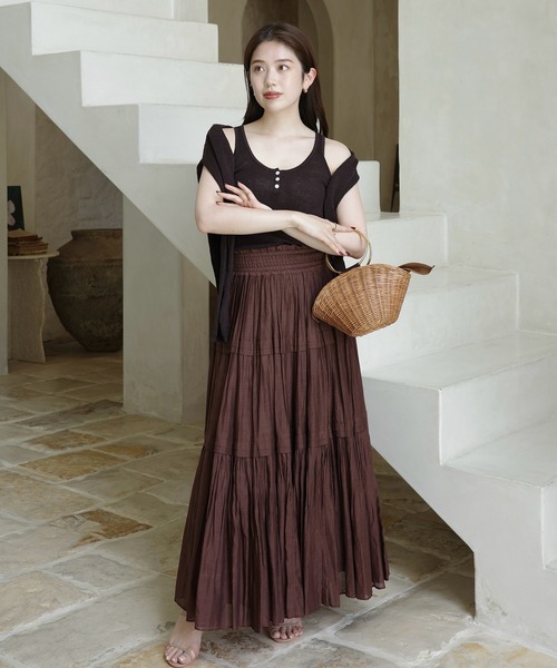 anuans（アニュアンス）の「Italy Linenベーシックニットカーディガン（カーディガン/ボレロ・レディース・ホワイト/オレンジ/ブラウン/ベージュ/ターコイズブルー・FREE）」の16枚目の写真