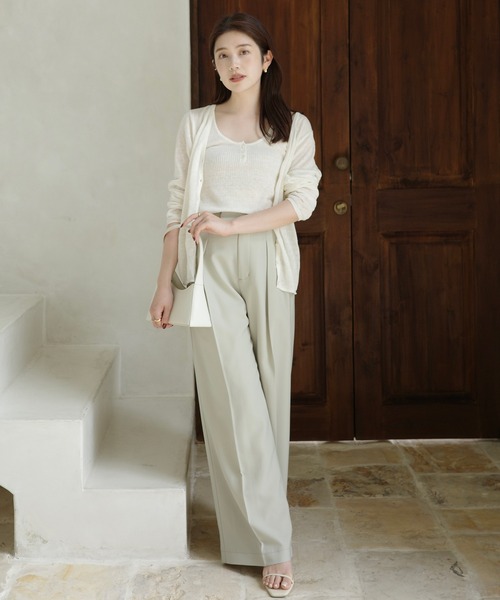 anuans（アニュアンス）の「Italy Linenベーシックニットカーディガン（カーディガン/ボレロ・レディース・ホワイト/オレンジ/ブラウン/ベージュ/ターコイズブルー・FREE）」の12枚目の写真