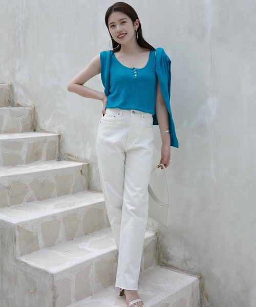 anuans（アニュアンス）の「Italy Linenベーシックニットカーディガン（カーディガン/ボレロ・レディース・ホワイト/オレンジ/ブラウン/ベージュ/ターコイズブルー・FREE）」の21枚目の写真