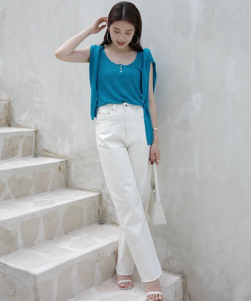 anuans（アニュアンス）の「Italy Linenベーシックニットカーディガン（カーディガン/ボレロ・レディース・ホワイト/オレンジ/ブラウン/ベージュ/ターコイズブルー・FREE）」の22枚目の写真