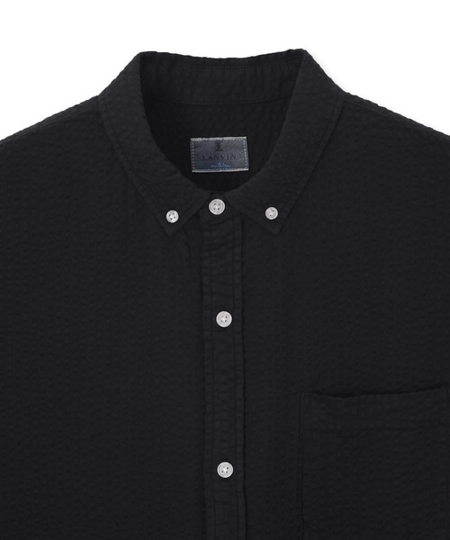 LANVIN en Bleu(ランバンオンブルー)の「シアサッカーストライプ 製品染め 5分袖シャツ(シャツ/ブラウス・メンズ・ブラック/ホワイト/ネイビー・46/48/50/52)」の17枚目の写真