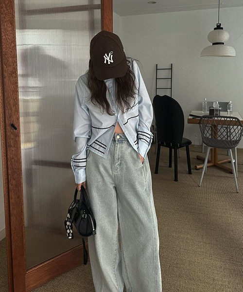 WILLFULLY(ウィルフリー)の「cord embroidery line short SH(シャツ/ブラウス・レディース・オートミール/サックスブルー/アイボリー・FREE)」の7枚目の写真