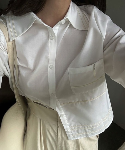 WILLFULLY(ウィルフリー)の「cord embroidery line short SH(シャツ/ブラウス・レディース・オートミール/サックスブルー/アイボリー・FREE)」の12枚目の写真