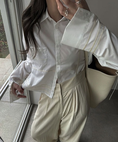 WILLFULLY(ウィルフリー)の「cord embroidery line short SH(シャツ/ブラウス・レディース・オートミール/サックスブルー/アイボリー・FREE)」の11枚目の写真