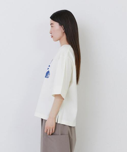 conges payes ADIEU TRISTESSE(コンジェ ペイエ アデュートリステス)の「文房具プリントTシャツ(Tシャツ/カットソー・レディース・キナリ/ベージュ/ブルーグレー・FREE)」の9枚目の写真