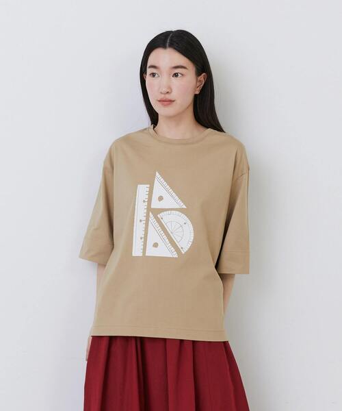 conges payes ADIEU TRISTESSE（コンジェ ペイエ アデュートリステス）の「文房具プリントTシャツ（Tシャツ/カットソー・レディース・キナリ/ベージュ/ブルーグレー・FREE）」の11枚目の写真