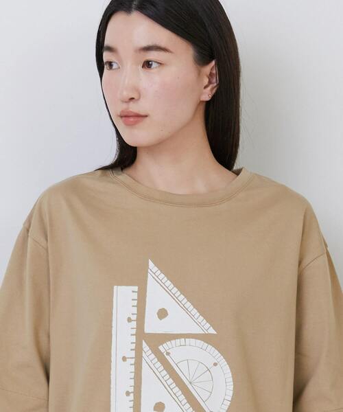 conges payes ADIEU TRISTESSE（コンジェ ペイエ アデュートリステス）の「文房具プリントTシャツ（Tシャツ/カットソー・レディース・キナリ/ベージュ/ブルーグレー・FREE）」の7枚目の写真