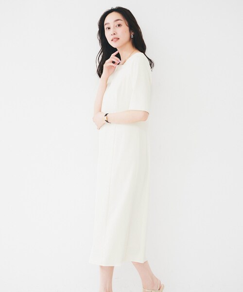 UNTITLED(アンタイトル)の「【きれいめ/上品/夏ワンピ】アシメネックワンピース(ワンピース・レディース・アイボリー/チャコールグレー・00/01/02/03/04/42/44/46/48/50)」の18枚目の写真