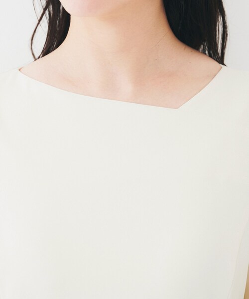 UNTITLED(アンタイトル)の「【きれいめ/上品/夏ワンピ】アシメネックワンピース(ワンピース・レディース・アイボリー/チャコールグレー・00/01/02/03/04/42/44/46/48/50)」の9枚目の写真