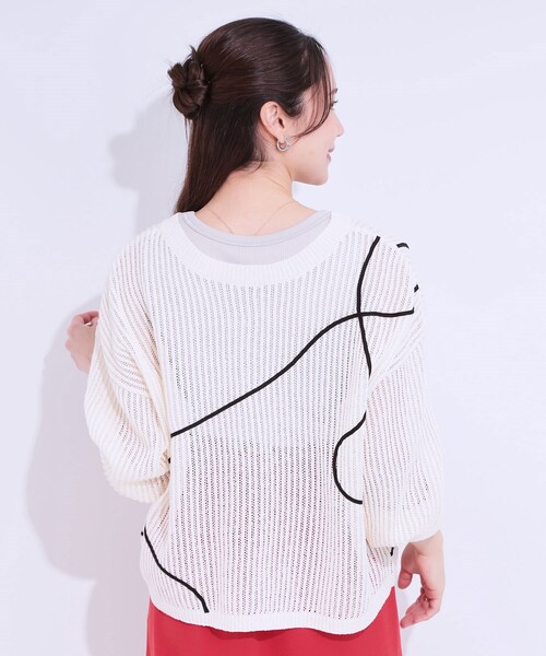 Cutie Blonde（キューティーブロンド）の「柄コード刺繍アソート メッシュ2WAYカーデ（カーディガン/ボレロ・レディース・ブルー系2/ブラック系1/ホワイト系1・04/03/02/01）」の6枚目の写真