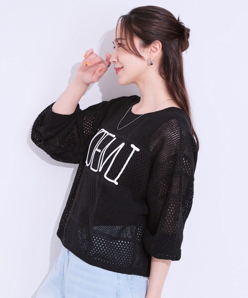 Cutie Blonde（キューティーブロンド）の「柄コード刺繍アソート メッシュ2WAYカーデ（カーディガン/ボレロ・レディース・ブルー系2/ブラック系1/ホワイト系1・04/03/02/01）」の14枚目の写真