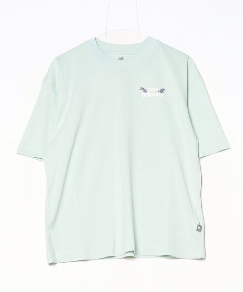 NEW BALANCE(ニューバランス)の「ニューバランス New Balance ショートスリーブTシャツ_フラワー オーバーサイズド(Tシャツ/カットソー・レディース・ブラック/ライトグリーン/ホワイト・S/M/L/XL)」の1枚目の写真