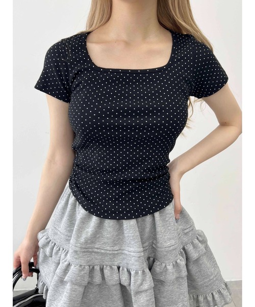 PHILLY(フィリー)の「ドットコンパクトT(Tシャツ/カットソー・レディース・ブラック/ホワイト・FREE)」の2枚目の写真