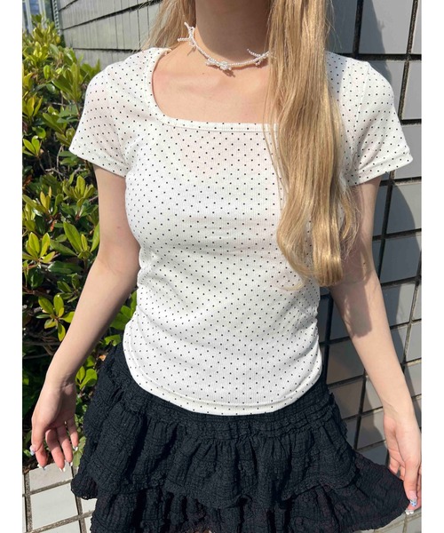 PHILLY(フィリー)の「ドットコンパクトT(Tシャツ/カットソー・レディース・ブラック/ホワイト・FREE)」の3枚目の写真