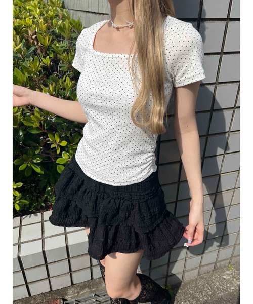 PHILLY(フィリー)の「ドットコンパクトT(Tシャツ/カットソー・レディース・ブラック/ホワイト・FREE)」の4枚目の写真