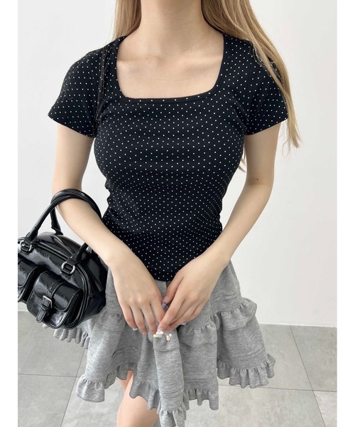 PHILLY(フィリー)の「ドットコンパクトT(Tシャツ/カットソー・レディース・ブラック/ホワイト・FREE)」の9枚目の写真