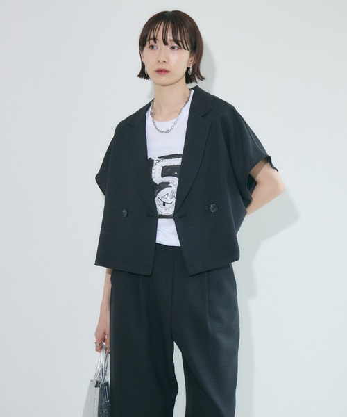 Paradise Picnic（パラダイスピクニック）の「cloche  コンパクトジャケット（テーラードジャケット・レディース・テラコッタ/ブラック/ベージュ・FREE）」の11枚目の写真