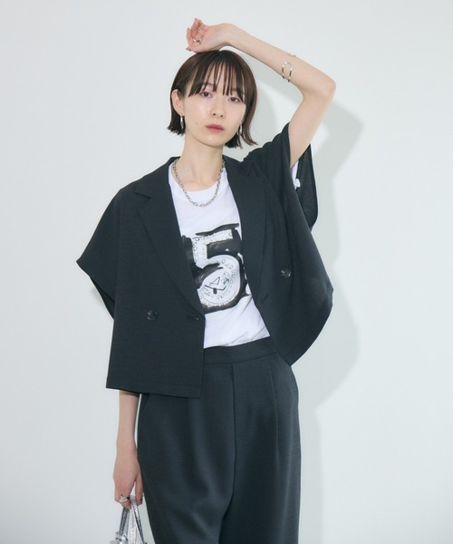 Paradise Picnic（パラダイスピクニック）の「cloche  コンパクトジャケット（テーラードジャケット・レディース・テラコッタ/ブラック/ベージュ・FREE）」の9枚目の写真