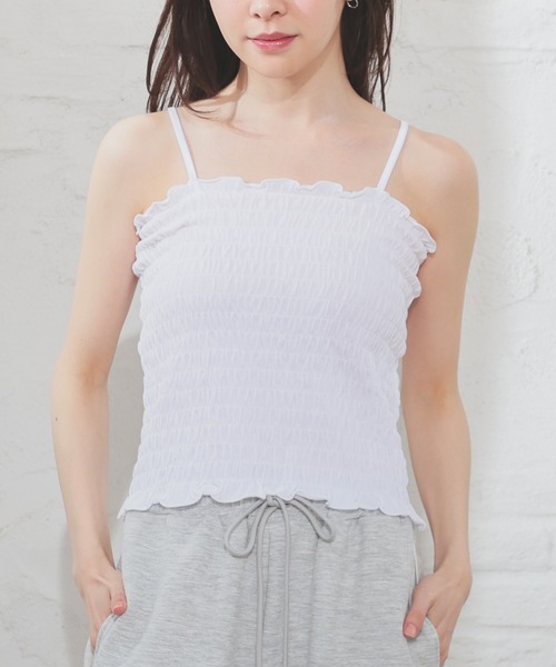 Honeys（ハニーズ）の「カップ付キャミソール（キャミソール・レディース・ブラック/ピンク/ホワイト/レッド・L/M/S）」の7枚目の写真