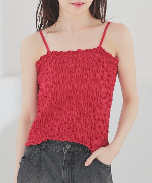 Honeys（ハニーズ）の「カップ付キャミソール（キャミソール・レディース・ブラック/ピンク/ホワイト/レッド・L/M/S）」の13枚目の写真