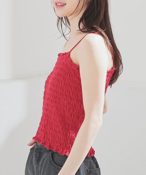 Honeys（ハニーズ）の「カップ付キャミソール（キャミソール・レディース・ブラック/ピンク/ホワイト/レッド・L/M/S）」の22枚目の写真