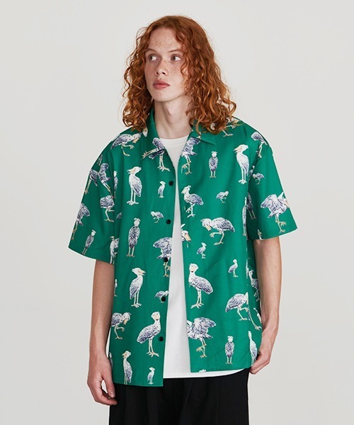 Revo.（レボ）の「Revo. アニマルパターン オーバーサイズ オープンカラーシャツ/開襟シャツ（シャツ/ブラウス・メンズ・ブラック系その他/ブルー/ブラック/グリーン/イエロー・1/2）」の3枚目の写真