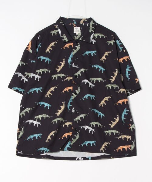 Revo.（レボ）の「Revo. アニマルパターン オーバーサイズ オープンカラーシャツ/開襟シャツ（シャツ/ブラウス・メンズ・ブラック系その他/ブルー/ブラック/グリーン/イエロー・1/2）」の16枚目の写真