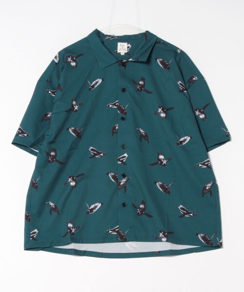 Revo.（レボ）の「Revo. アニマルパターン オーバーサイズ オープンカラーシャツ/開襟シャツ（シャツ/ブラウス・メンズ・ブラック系その他/ブルー/ブラック/グリーン/イエロー・1/2）」の18枚目の写真