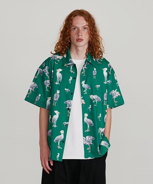 Revo. アニマルパターン オーバーサイズ オープンカラーシャツ/開襟