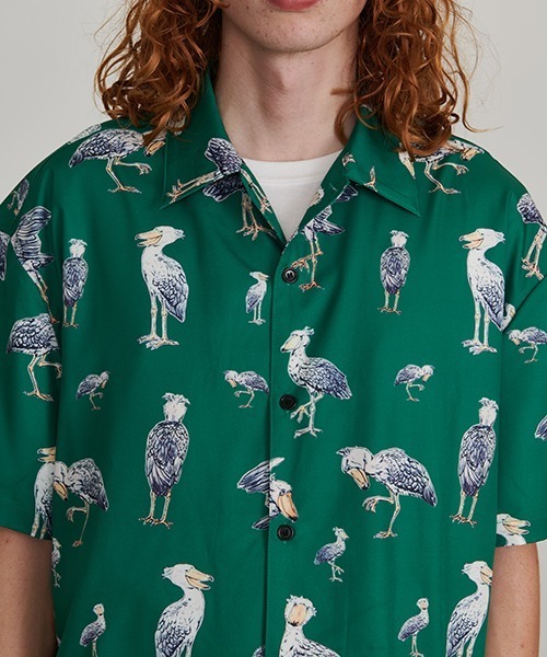 Revo.（レボ）の「Revo. アニマルパターン オーバーサイズ オープンカラーシャツ/開襟シャツ（シャツ/ブラウス・メンズ・ブラック系その他/ブルー/ブラック/グリーン/イエロー・1/2）」の12枚目の写真