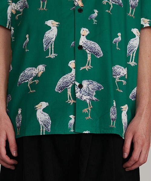 Revo.（レボ）の「Revo. アニマルパターン オーバーサイズ オープンカラーシャツ/開襟シャツ（シャツ/ブラウス・メンズ・ブラック系その他/ブルー/ブラック/グリーン/イエロー・1/2）」の14枚目の写真