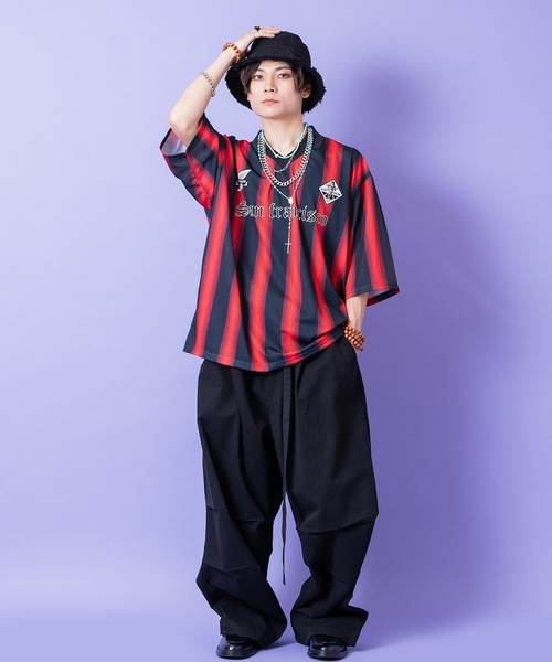 a.p.o.v.（エーピーオービー）の「a.p.o.v. ベルトウエストダブルドレープニータックスーパーワイドコットンパンツ（チノパンツ・メンズ・ブラウン/ブラック・ONESIZE）」の4枚目の写真