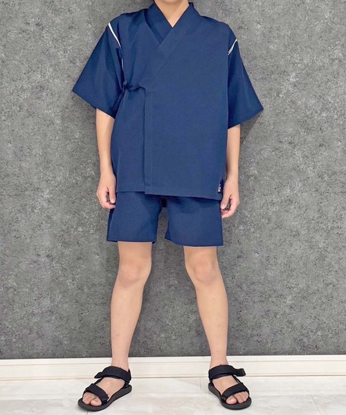 SHISKY(シスキー)の「SHISKY / シスキー 綿タッチ 接触冷感 甚平 半袖 キッズ(浴衣・キッズ・グリーン/パープル/ネイビー/チャコール/グレー/ブラック・110/120/130/140/150/160)」の14枚目の写真