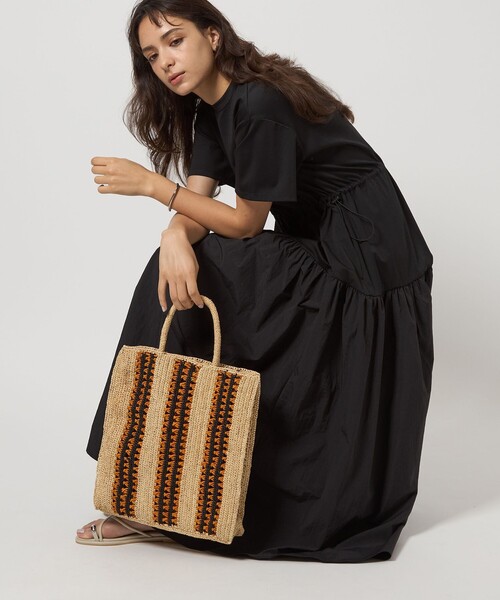 green label relaxing（グリーンレーベルリラクシング）の「＜CAMALYA＞ストライプ トートバッグ（かごバッグ・レディース・ベージュ/ナチュラル・FREE）」の3枚目の写真