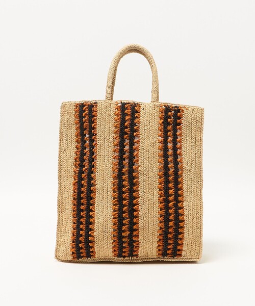 green label relaxing（グリーンレーベルリラクシング）の「＜CAMALYA＞ストライプ トートバッグ（かごバッグ・レディース・ベージュ/ナチュラル・FREE）」の5枚目の写真