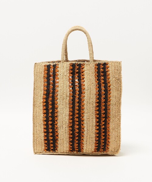 green label relaxing（グリーンレーベルリラクシング）の「＜CAMALYA＞ストライプ トートバッグ（かごバッグ・レディース・ベージュ/ナチュラル・FREE）」の7枚目の写真