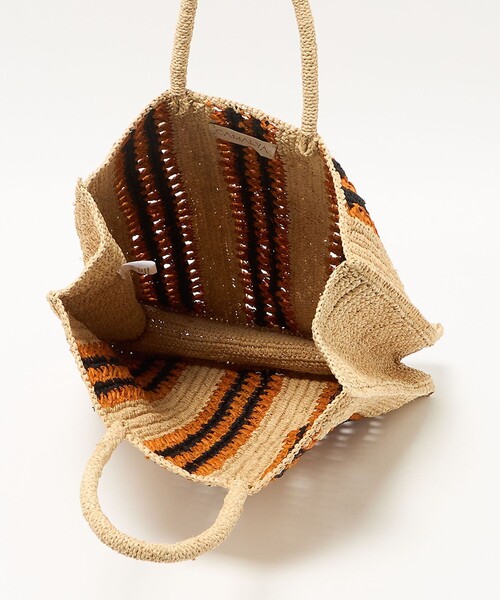 green label relaxing（グリーンレーベルリラクシング）の「＜CAMALYA＞ストライプ トートバッグ（かごバッグ・レディース・ベージュ/ナチュラル・FREE）」の11枚目の写真