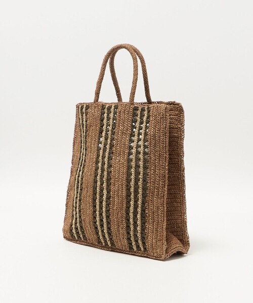 green label relaxing（グリーンレーベルリラクシング）の「＜CAMALYA＞ストライプ トートバッグ（かごバッグ・レディース・ベージュ/ナチュラル・FREE）」の15枚目の写真