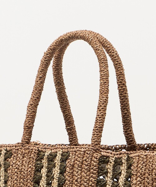 green label relaxing（グリーンレーベルリラクシング）の「＜CAMALYA＞ストライプ トートバッグ（かごバッグ・レディース・ベージュ/ナチュラル・FREE）」の16枚目の写真