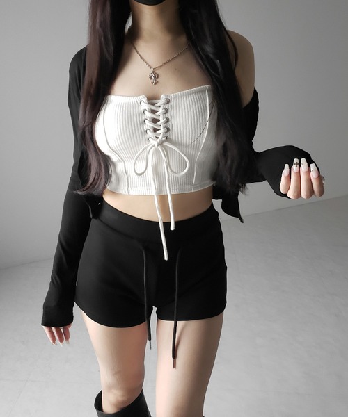 ベアトップ/チューブトップ melt the lady lace up corset tops me+em select（ミームセレクト） チューブトップ ベアトップ