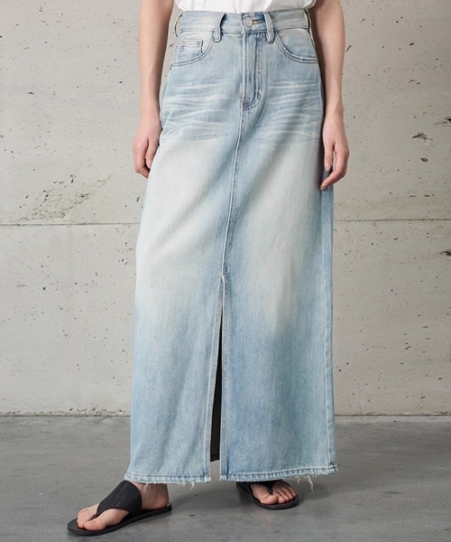 Beststore(ベストストア)の「スリットロングデニムスカート(デニムスカート・レディース・サックスブルー・S/M/L/XL)」の1枚目の写真