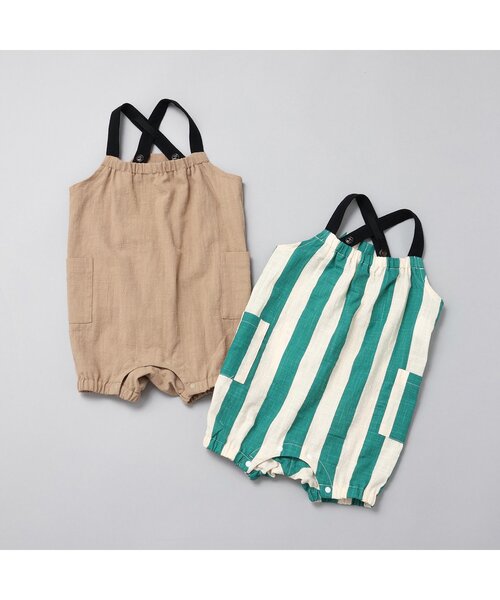 BREEZE(ブリーズ)の「【Bpop】ビックポケットサロペット(その他ベビーウェア・キッズ・グリーン/ベージュ・70/80)」の3枚目の写真