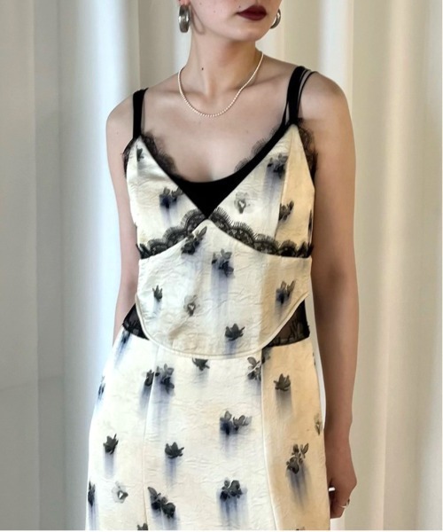 Ameri（アメリ）の「CLARA SATIN CAMI DRESS（ワンピース）」 - WEAR
