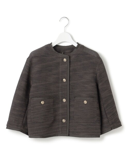 23区(ニジュウサンク)の「サマーツイード 7分袖 ジャケット(ノーカラージャケット・レディース・ダークブラウン系3/ベージュ系3/ブラック系・38/40)」の17枚目の写真