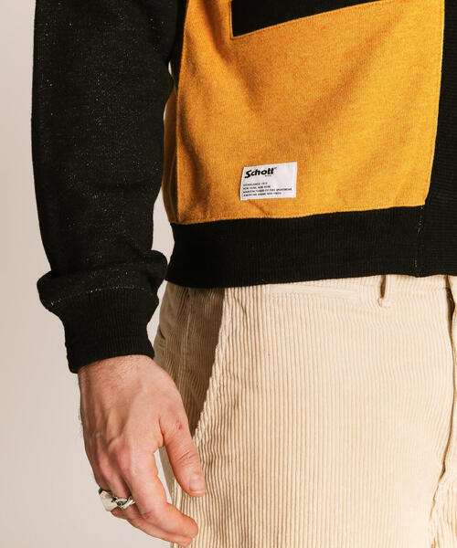 Schott/ショット/2TONE SWEAT CARDIGAN/2トーン スウェット