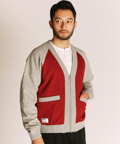 Schott/ショット/2TONE SWEAT CARDIGAN/2トーン スウェット