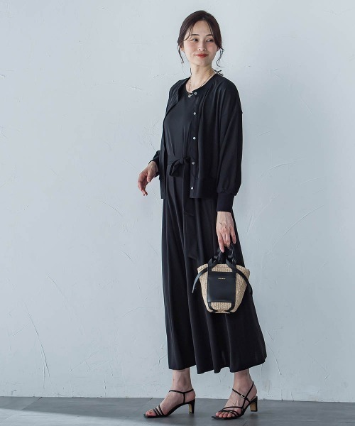 LAUTREAMONT（ロートレアモン）の「【WEB限定】ひやさらシワレスライトカーディガン≪洗濯機で洗える≫（カーディガン/ボレロ・レディース・ブラック/ブルー/ネイビー/ベージュ・9号）」の8枚目の写真