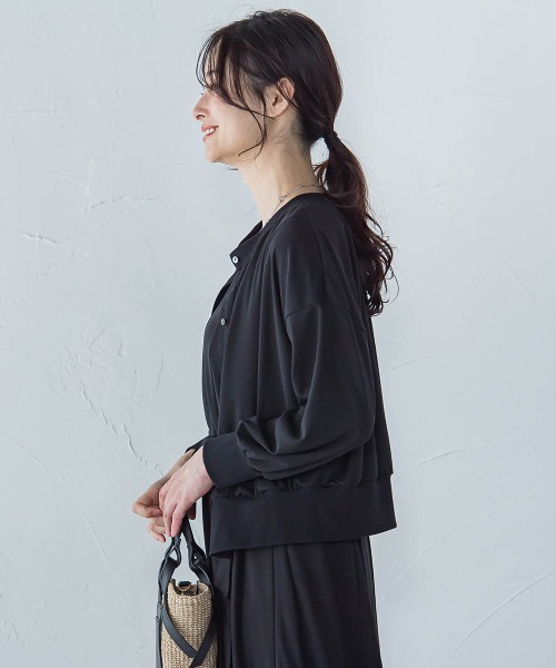 LAUTREAMONT（ロートレアモン）の「【WEB限定】ひやさらシワレスライトカーディガン≪洗濯機で洗える≫（カーディガン/ボレロ・レディース・ブラック/ブルー/ネイビー/ベージュ・9号）」の5枚目の写真